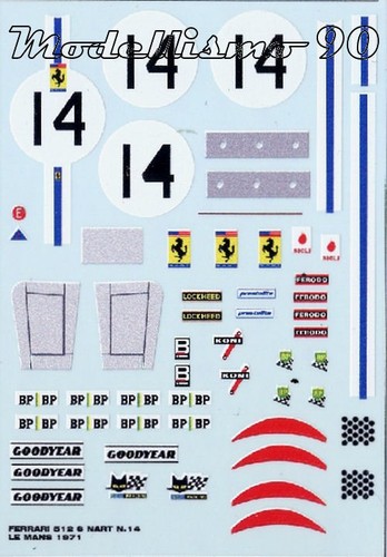Decal ferrari 512s spider - 1/43,